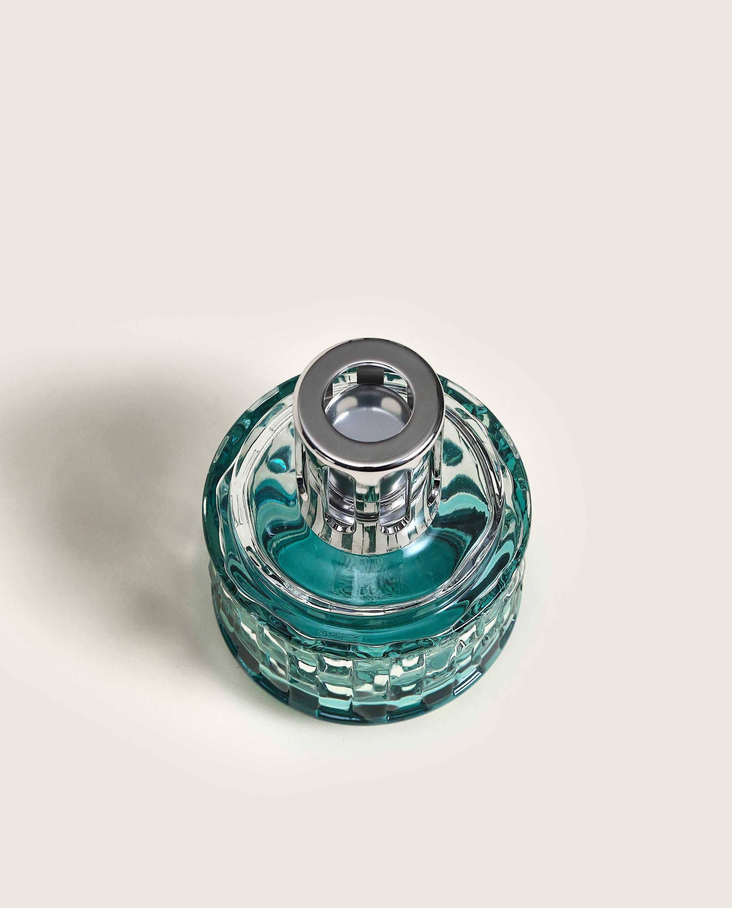 Lampe Berger Bocquillon FO turquoise craquelée en bon état