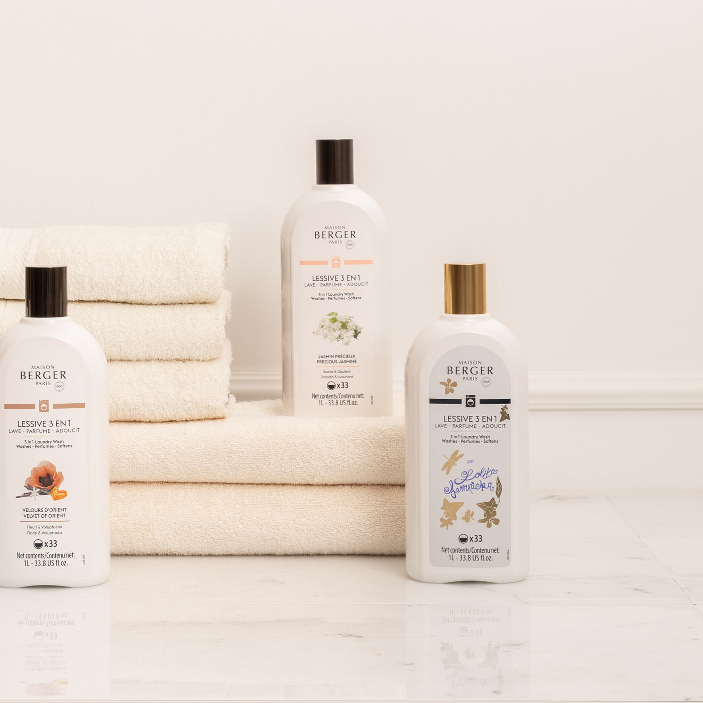 Verzorg uw wasgoed met
ons geparfumeerde 3-in-1 wasmiddel!